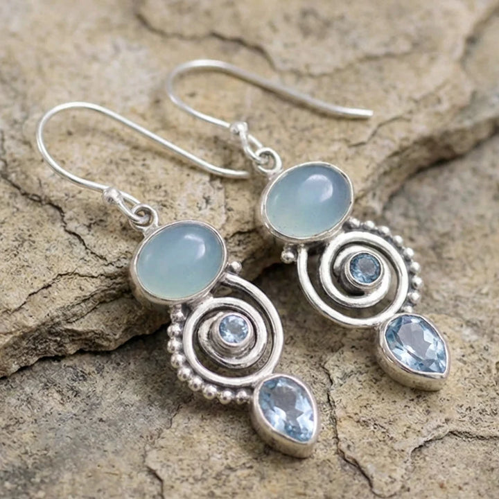 Pendientes vintage de piedra lunar