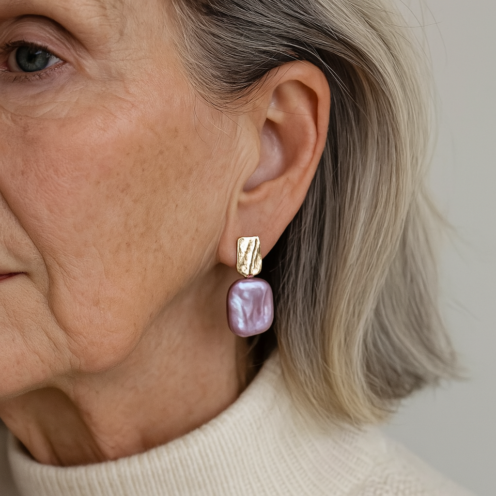 Pendientes Elegantes en Oro con Perlas Barrocas