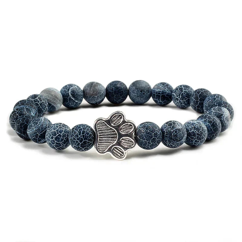 Pulsera con cuentas en forma de pata – diseño en piedra natural