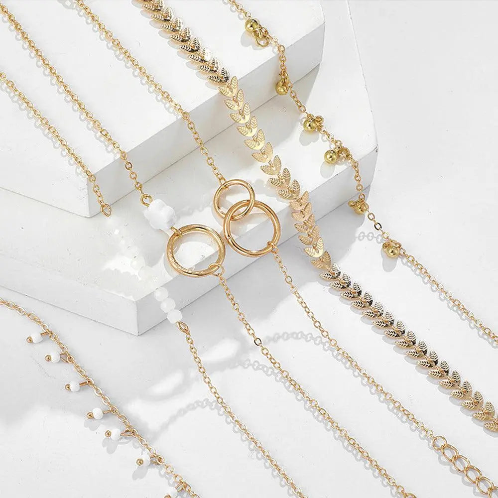 Conjunto de pulseras Boho en oro